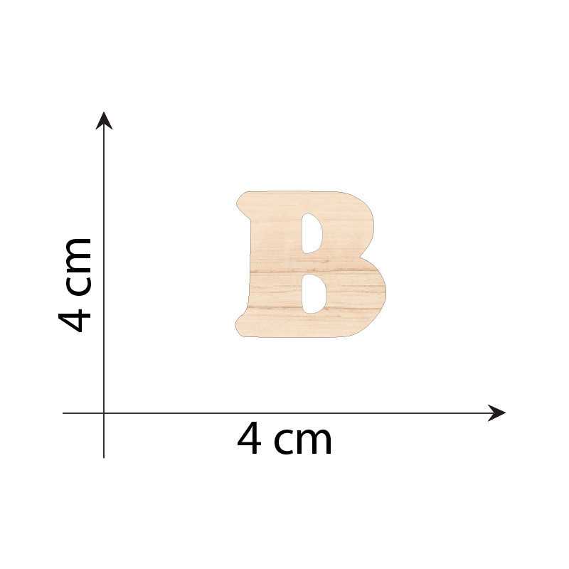 Letter B 4 cm in 3mm wood...