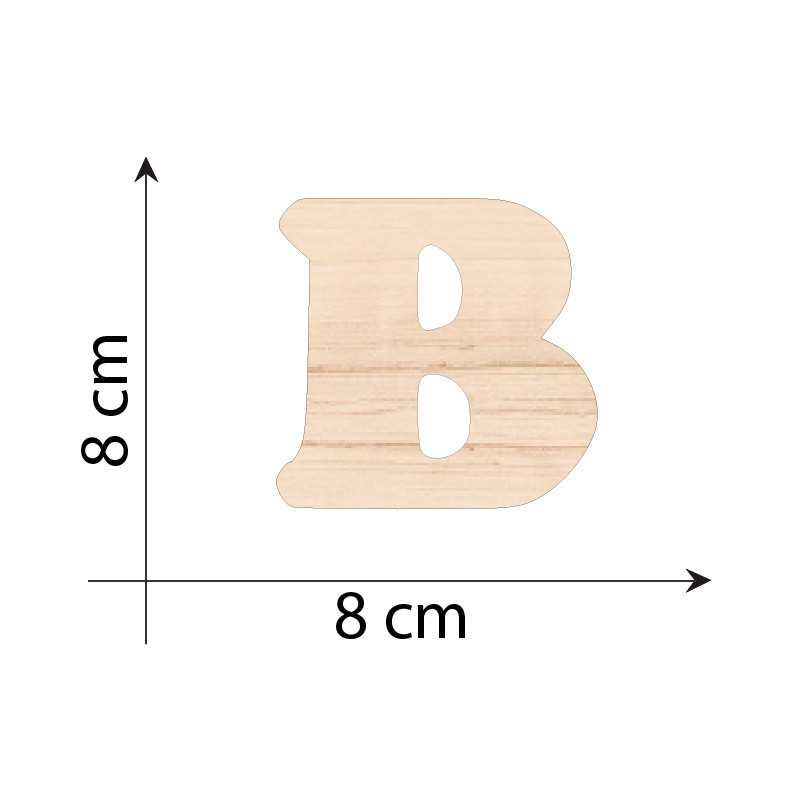 Lettre B 8 cm en bois 3mm...