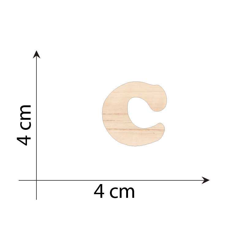 Letter C 4 cm in 3mm wood...