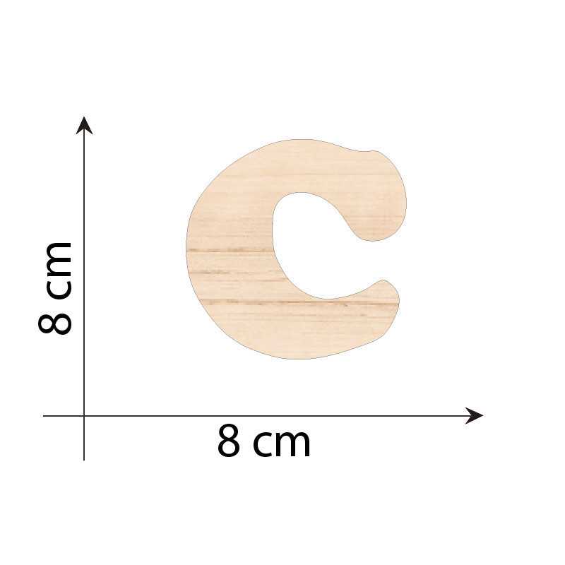 Lettre C 8 cm en bois 3mm...