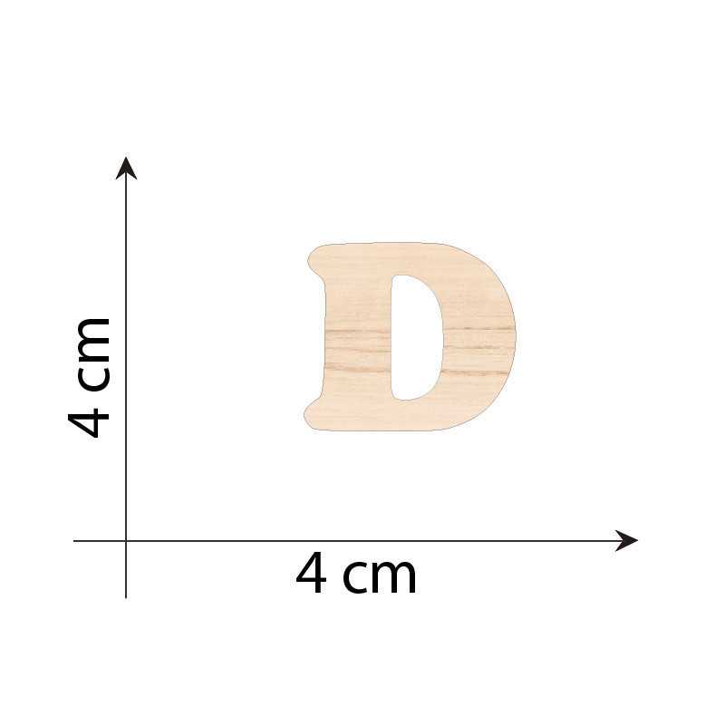 Letter D 4 cm in 3mm wood...