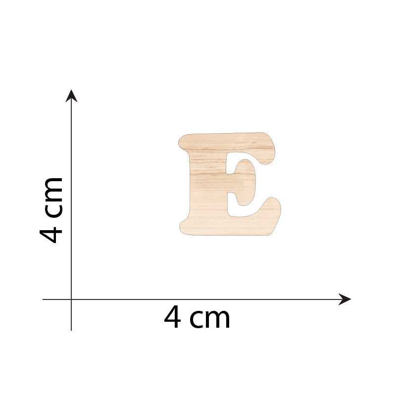 Lettera E 4 cm in Legno 3mm...