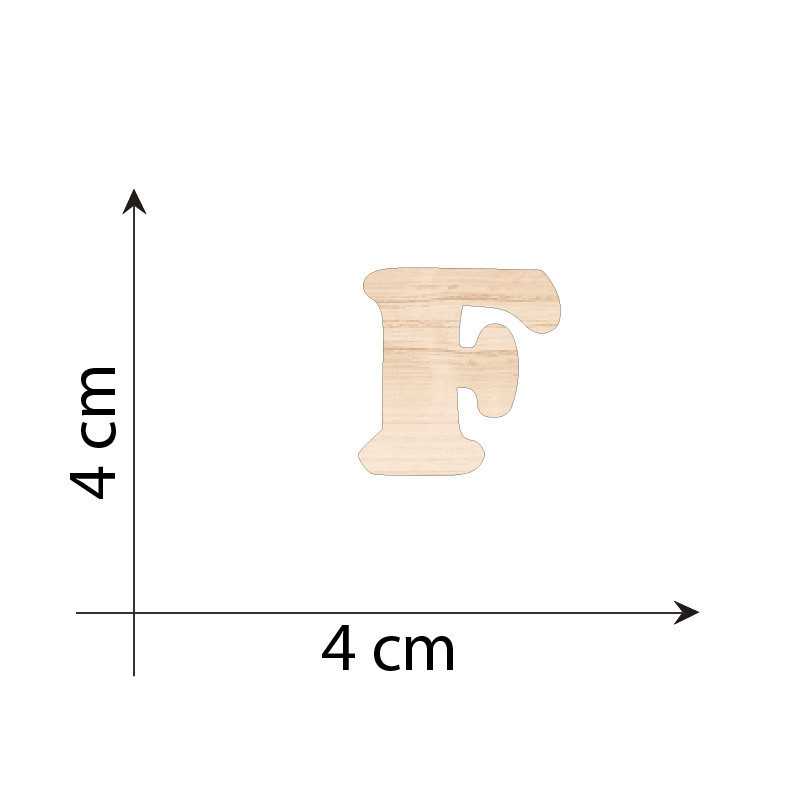 Letter F 4 cm in 3mm wood...