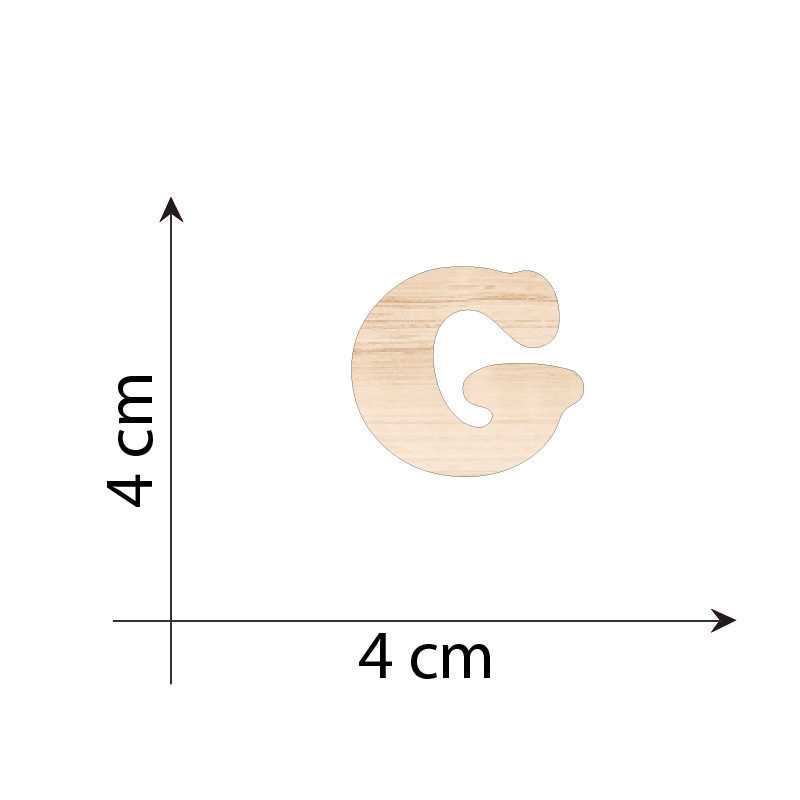 Lettre G 4 cm en bois 3mm...