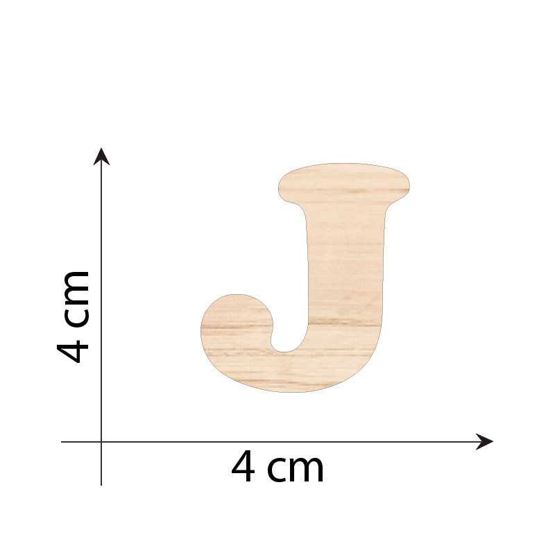 Letter J 8 cm in 3mm wood...