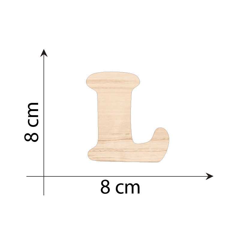 Lettre L 8 cm en bois 3mm...