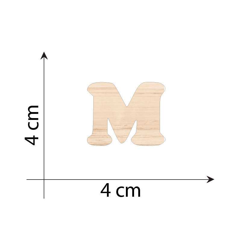 Lettre M 4 cm en bois 3mm...