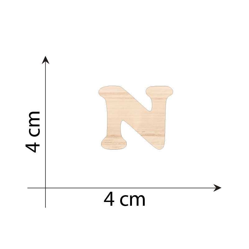 Letter N 4 cm in 3mm wood...