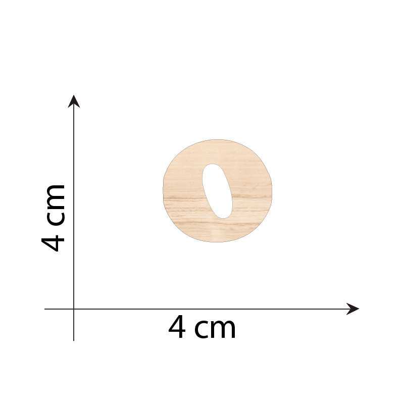 Letter O 4 cm in 3mm wood...