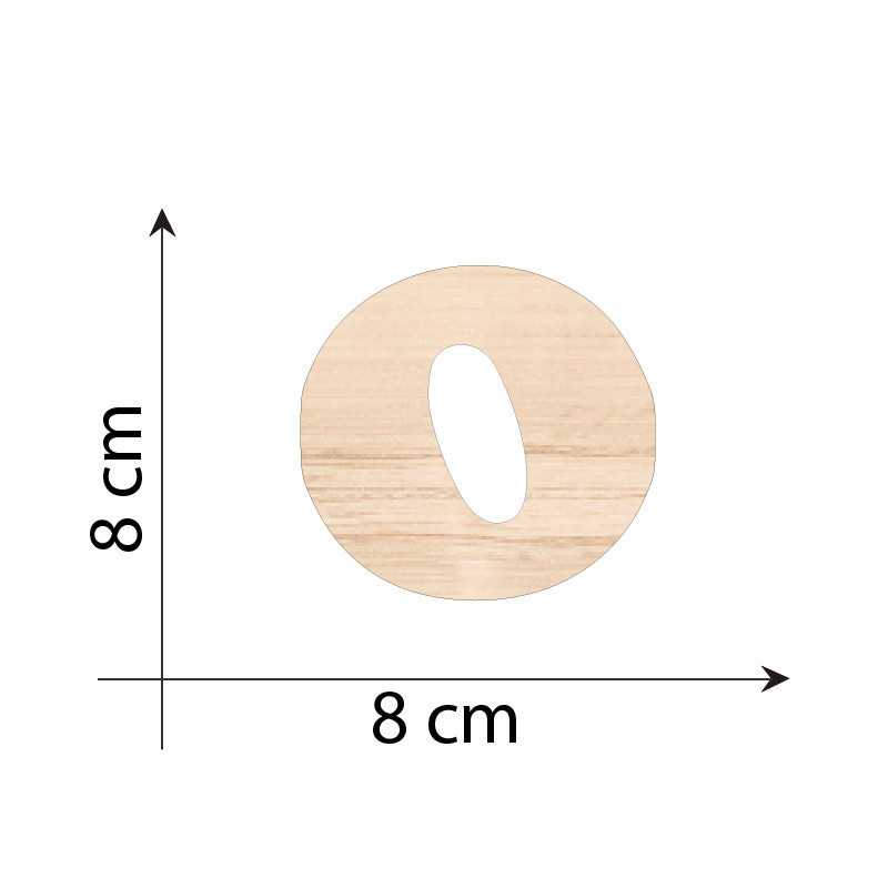 Letter O 8 cm in 3mm wood...