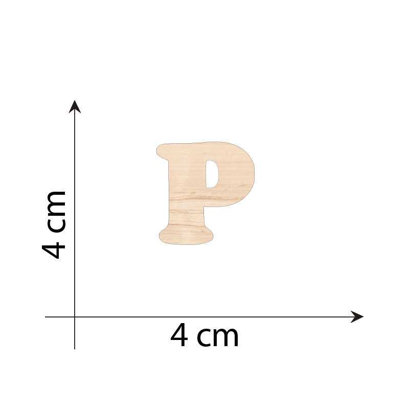 Lettre P 4 cm en bois 3mm...