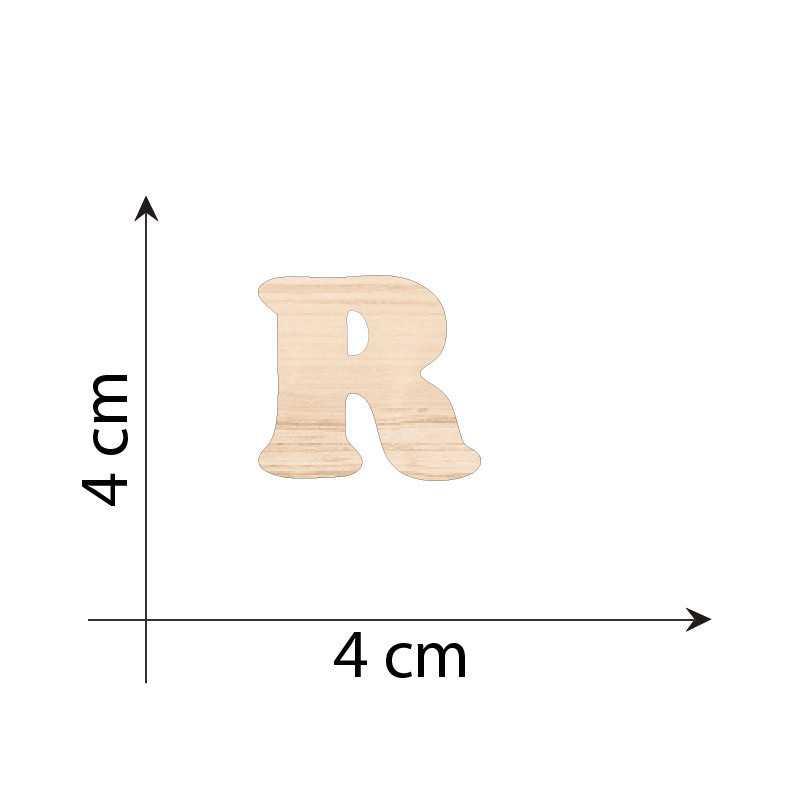 Lettre R 4 cm en bois 3mm...