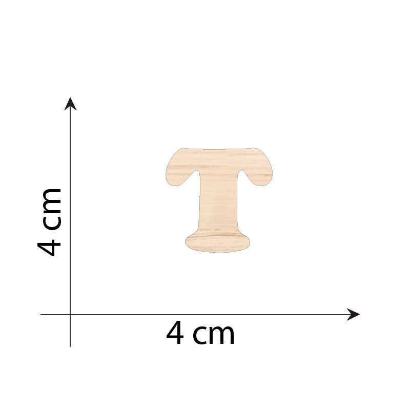 Letter T 4 cm in 3mm wood...