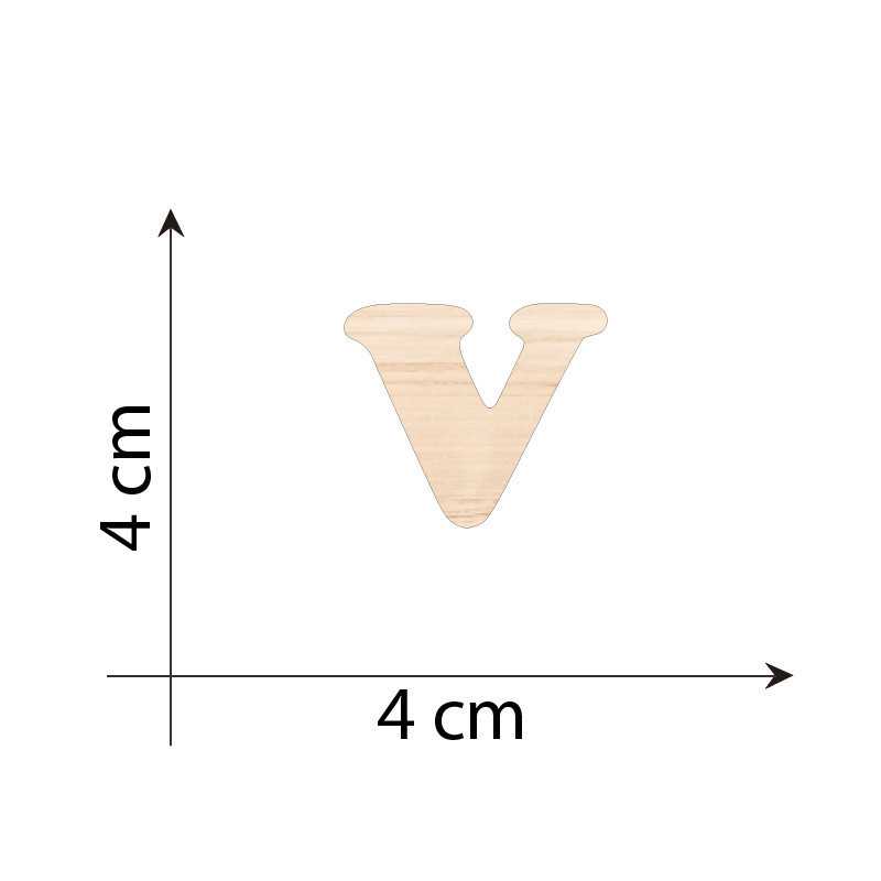 Letter V 4 cm in 3mm wood...