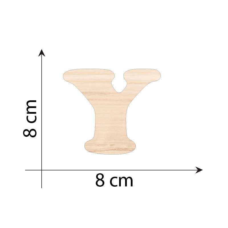 Lettre Y 8 cm en bois 3mm...