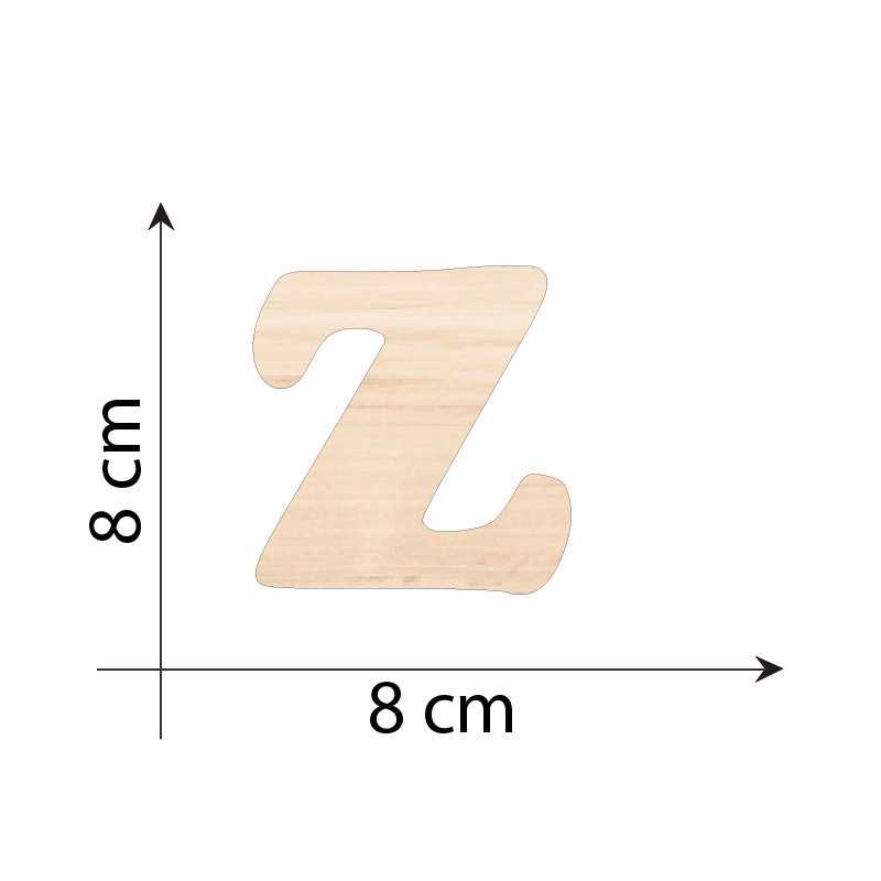 Lettre Z 8 cm en bois 3mm...