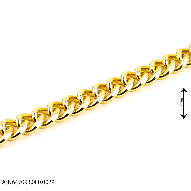 Aluminum Close Link Curb Chain for Bags - Gold - Height 17 mm