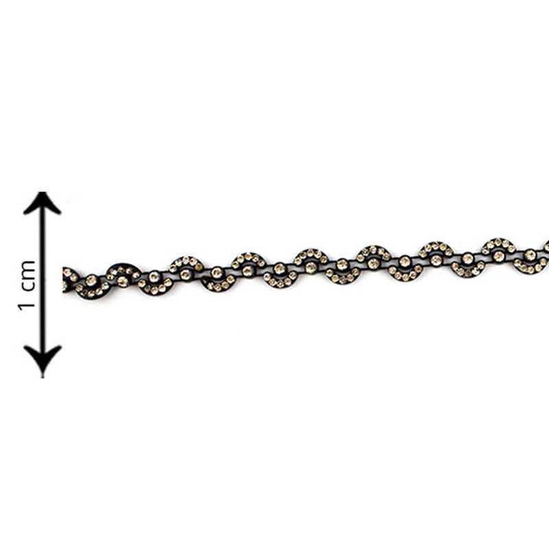 Rhinestone chain with black...