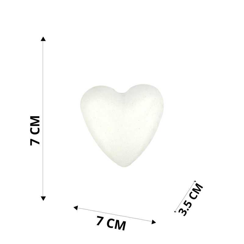 Polystyrene heart measures...