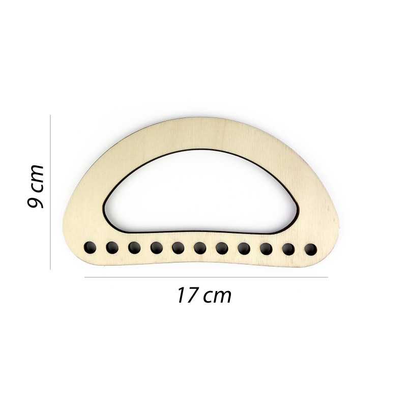 Wooden Handle Ideal for DIY Bags and Cradles - Size 17x9 cm