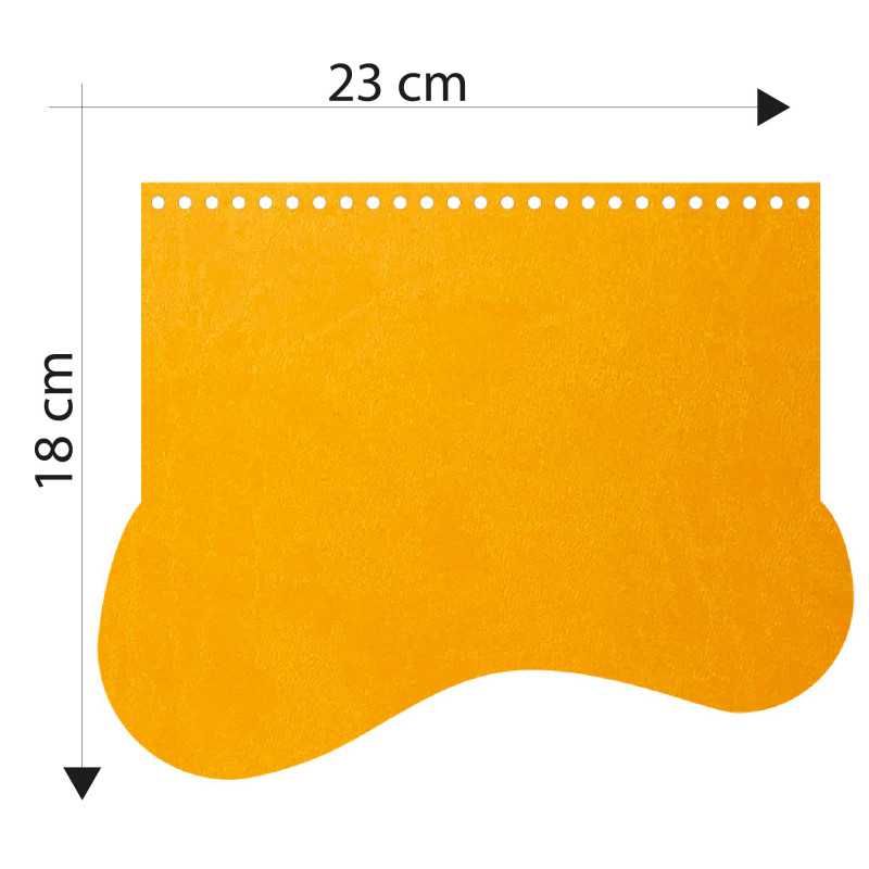 Patella measurements Eco-leather bag model Onda Yellow F415