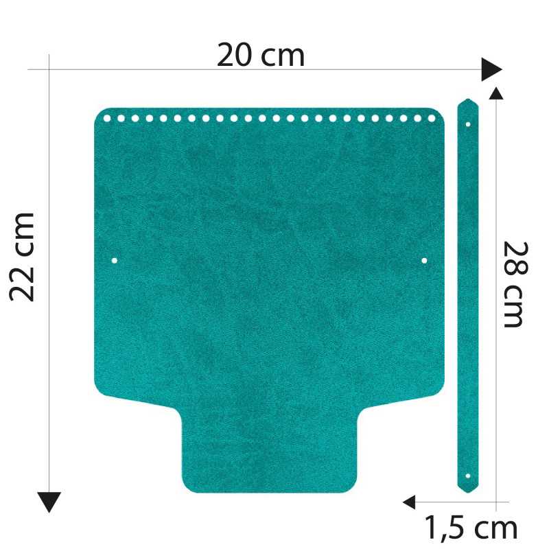 Measurements Patella Faux Leather Bag with Handle A345 Teal