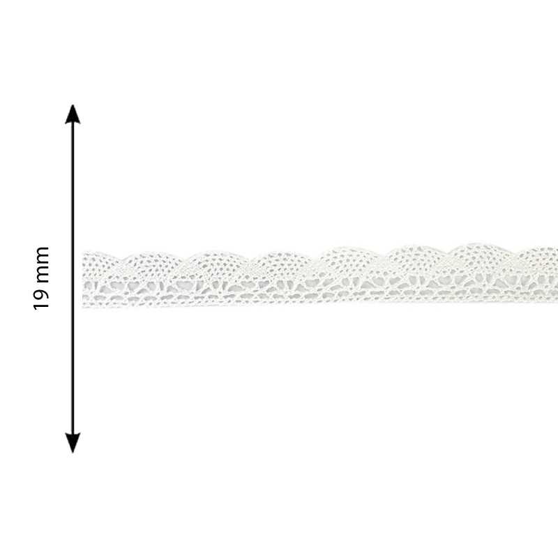 Wave cotton lace 1.9cm - White