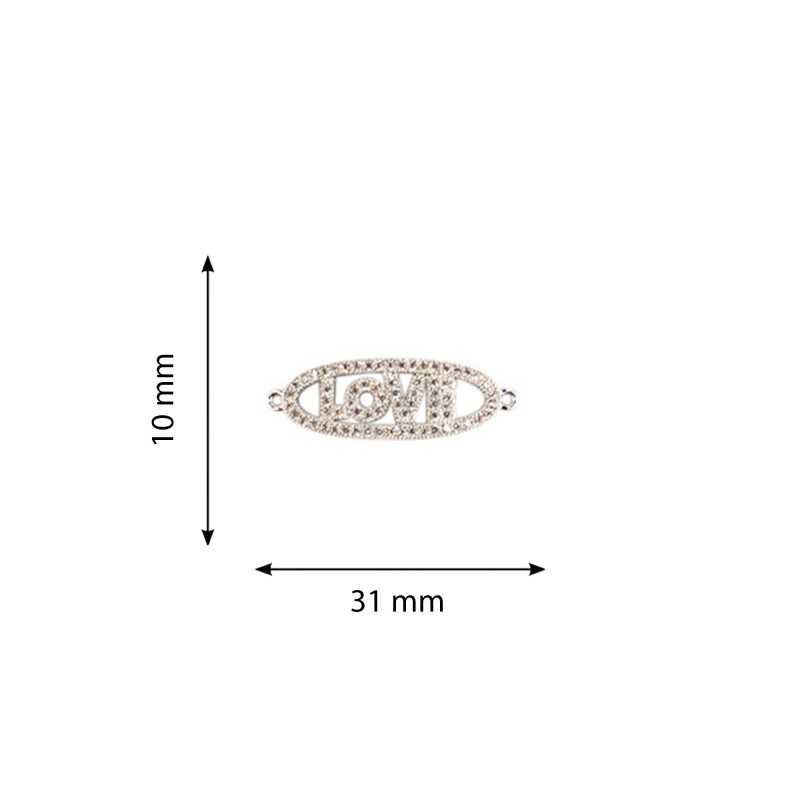 Oval rhinestone spacer with...