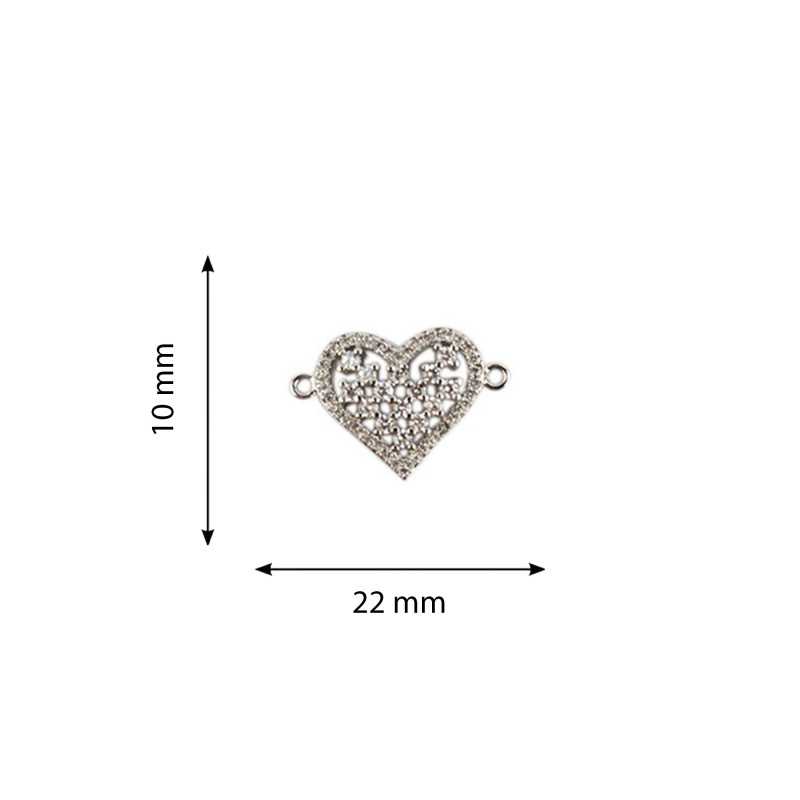 Heart rhinestone spacer...