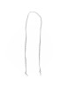 Faux leather bag handle strap with metal chain and snap hooks - Size 123x0.8 cm - Silver - White - Detail