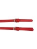 Pair of adjustable bag handles in faux leather fabric - Size 65x1.5 cm - red - Detail