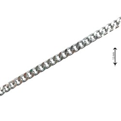 Flat Ring Metal Bag Chain - Height 12mm - Silver