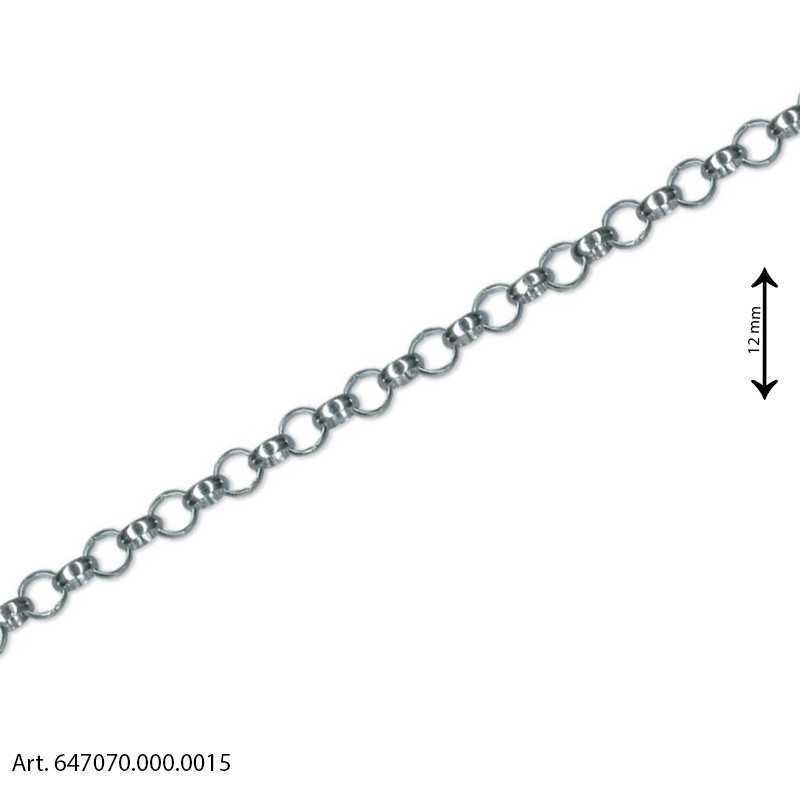 Rolo Bag Chain with Wide Rings - Silver - Height 12mm