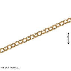 Rolo Bag Chain with Wide Rings - Gold - Height 12mm