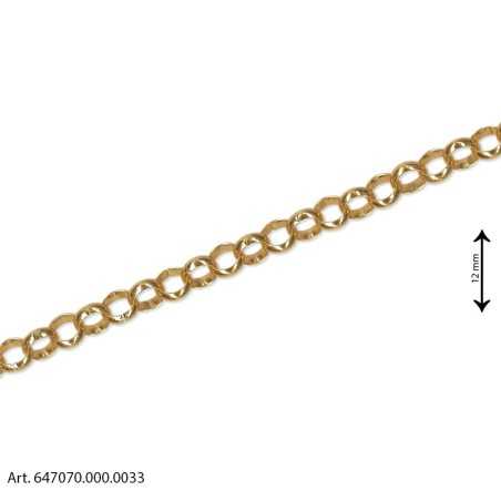 Rolo Bag Chain with Wide Rings - Gold - Height 12mm