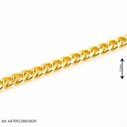 Aluminum Bag Chain with Curb Link - Gold - Height 15mm