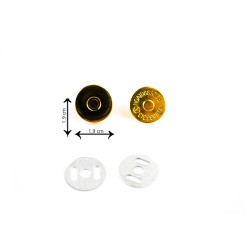 Magnetic snap-on bag closures - Gold - Measurements Ø 1.9 cm