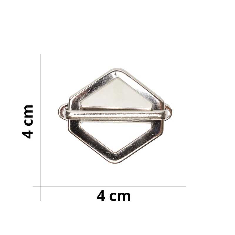 Chiusura a pulsante a forma esagonale per borse - Argento - Misura 4x4 cm