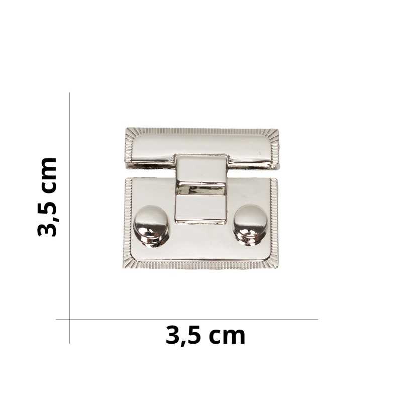 Square Snap Lock with Wheels - Silver - Size 3.5x3.5 cm