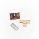 Square Snap Lock with Wheels for DIY Bags - Gold