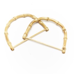 Coppia di manici in bamboo chiaro per borse