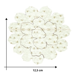 Petite marguerite en tissu simili cuir - Fleur DIY - Taille 6 cm