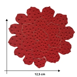 Large peony in faux leather fabric - DIY flower - Measurement 12.5 cm