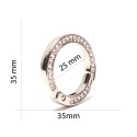 Moschettoni per borse con strass - ⌀ 25mm - Argento