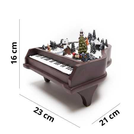 Piano avec décor de village...