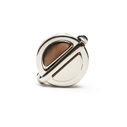 Round Push Button Bag Clasp - Silver