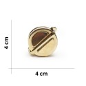 Round Push Button Bag Clasp - Gold - Size 4x4cm