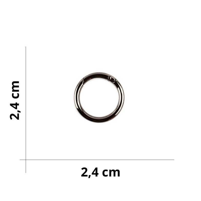 Anello moschettone in metallo per borse - Ø 2,4cm canna di fucile