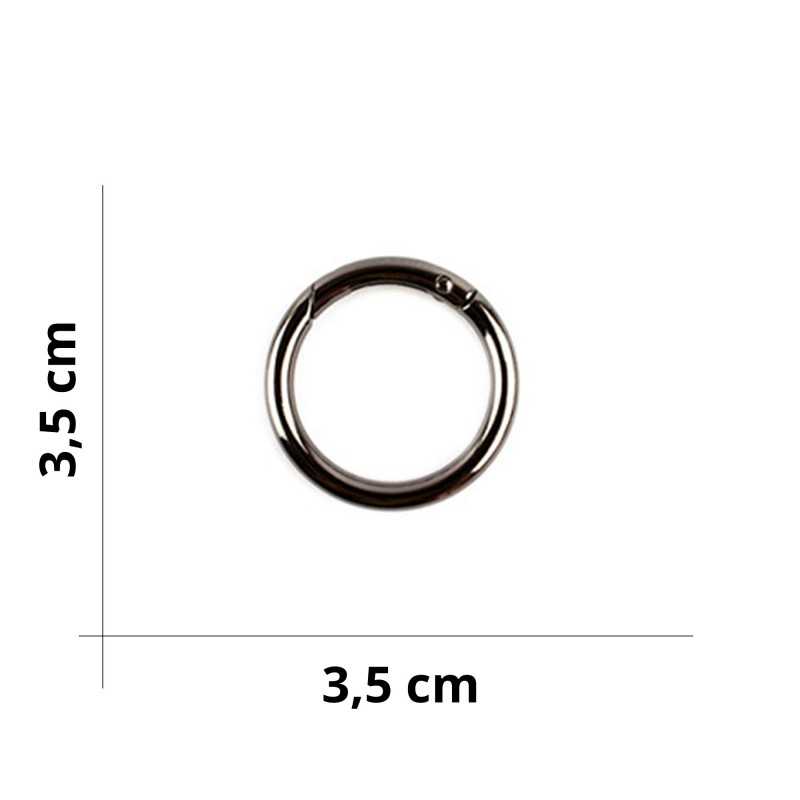 Carabiner Ring for Bags - Ø 3.5cm - Gunmetal