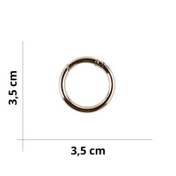 Carabiner Ring for Bags - Ø 3.5cm - Silver